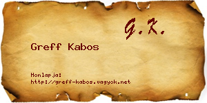 Greff Kabos névjegykártya